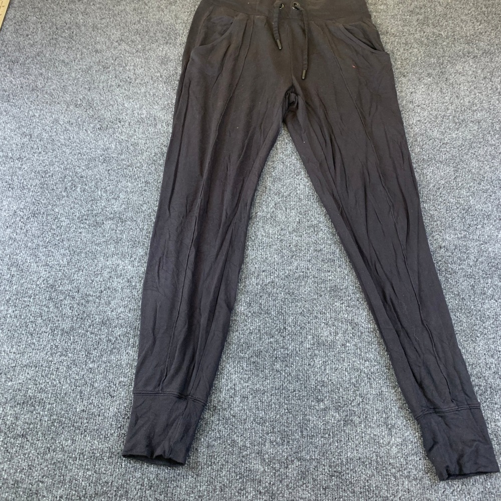 Athleta Jogger Pants Womens XS Black Excellent Drawstring Pockets Tapered Ribbed